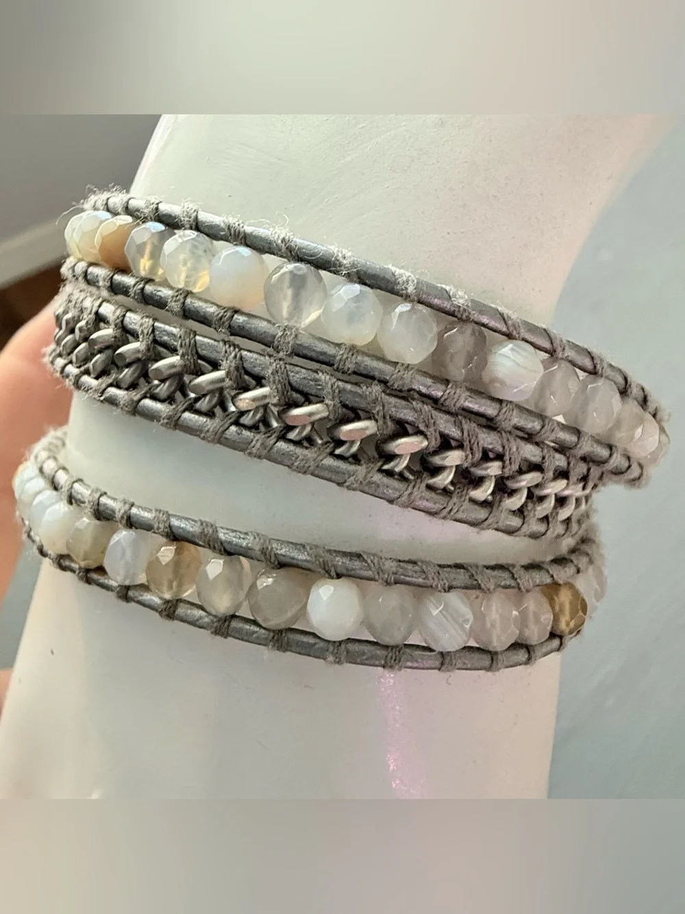Chan Luu Boho Neutral Beaded Wrap Bracelet